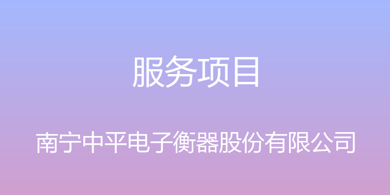 服务项目 - 南宁中平电子衡器股份有限公司